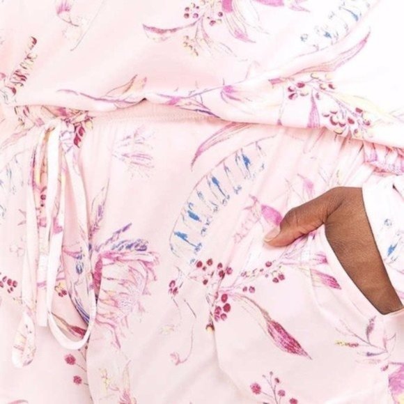 FLORA NIKROOZ Pajama Set Pink Blush Botanical Kathy - Large - Picture 4 of 6
